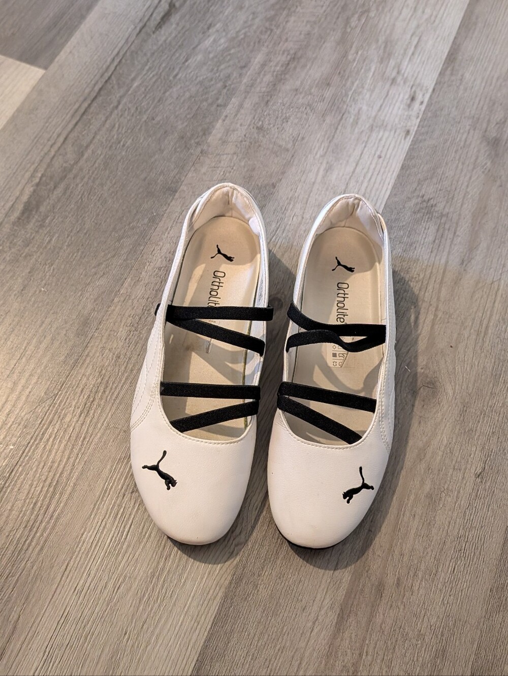 PUMA Speedcat Ballet Flats White with Black Straps